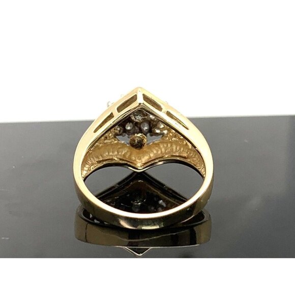 Cocktail Ring Diamond 14k Yellow Gold Cluster 0.35ctw Estate Women's Siz… - Picture 13 of 16